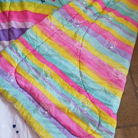 2003 PEPPA PIG & UNICORN Twin Comforter Pink & Rainbow Reversible Vintage Dorm - Picture 4 of 15
